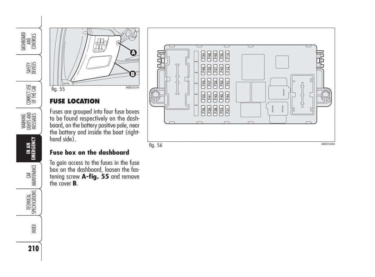 Alfa Romeo 159 owners manual / page 211