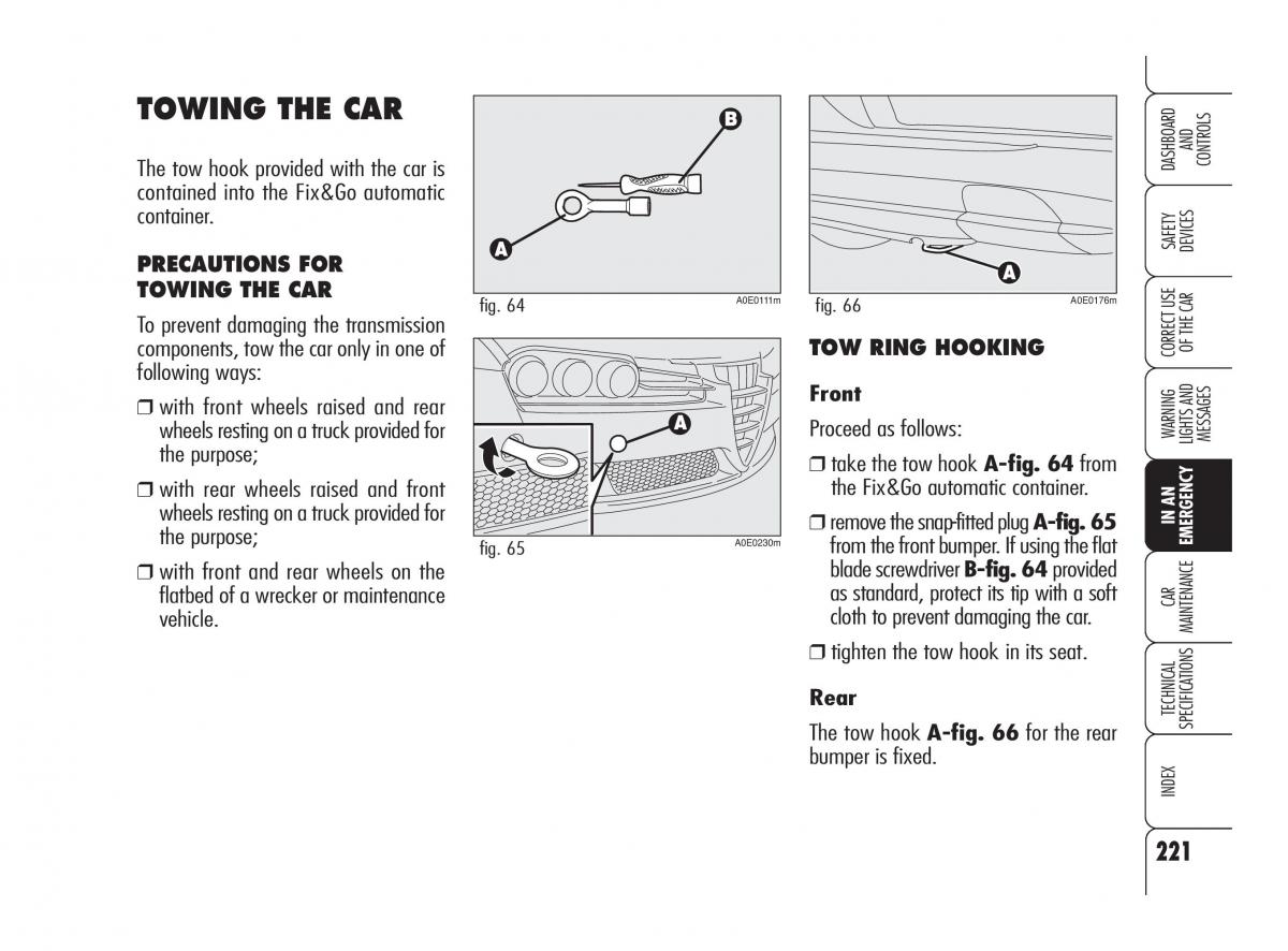 Alfa Romeo 159 owners manual / page 222