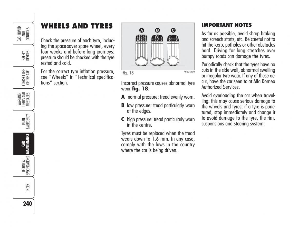 Alfa Romeo 159 owners manual / page 241