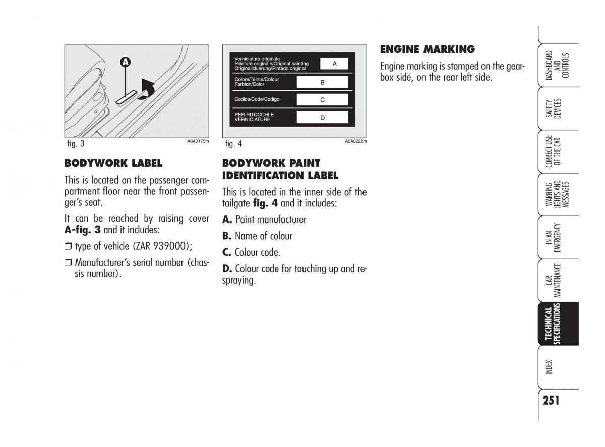 Alfa Romeo 159 owners manual / page 252