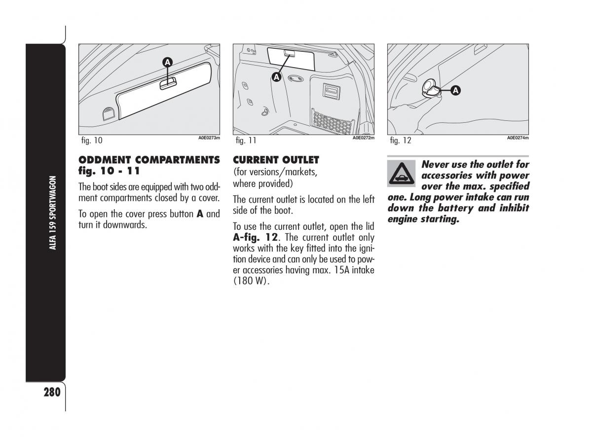 Alfa Romeo 159 owners manual / page 281