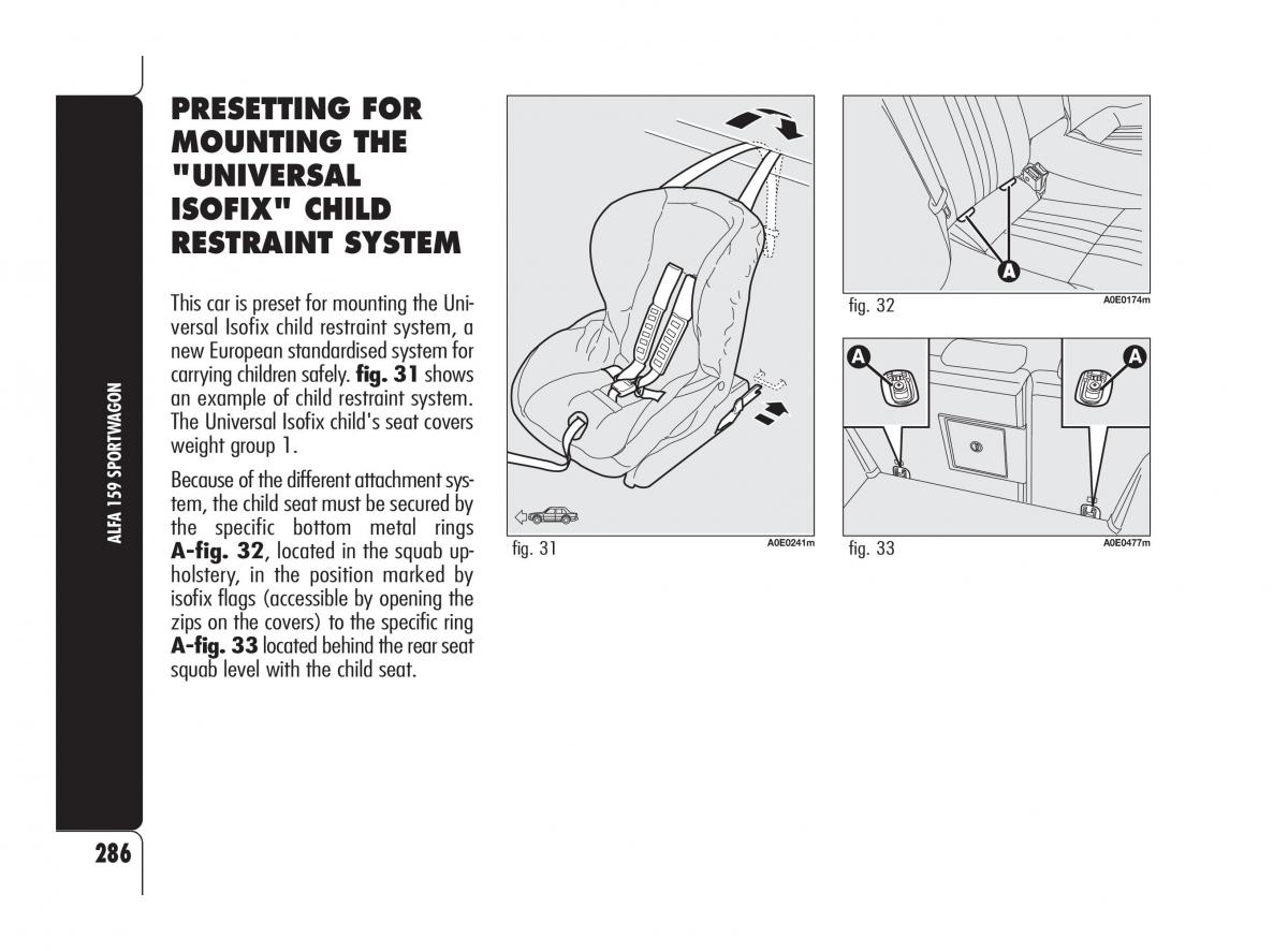 Alfa Romeo 159 owners manual / page 287