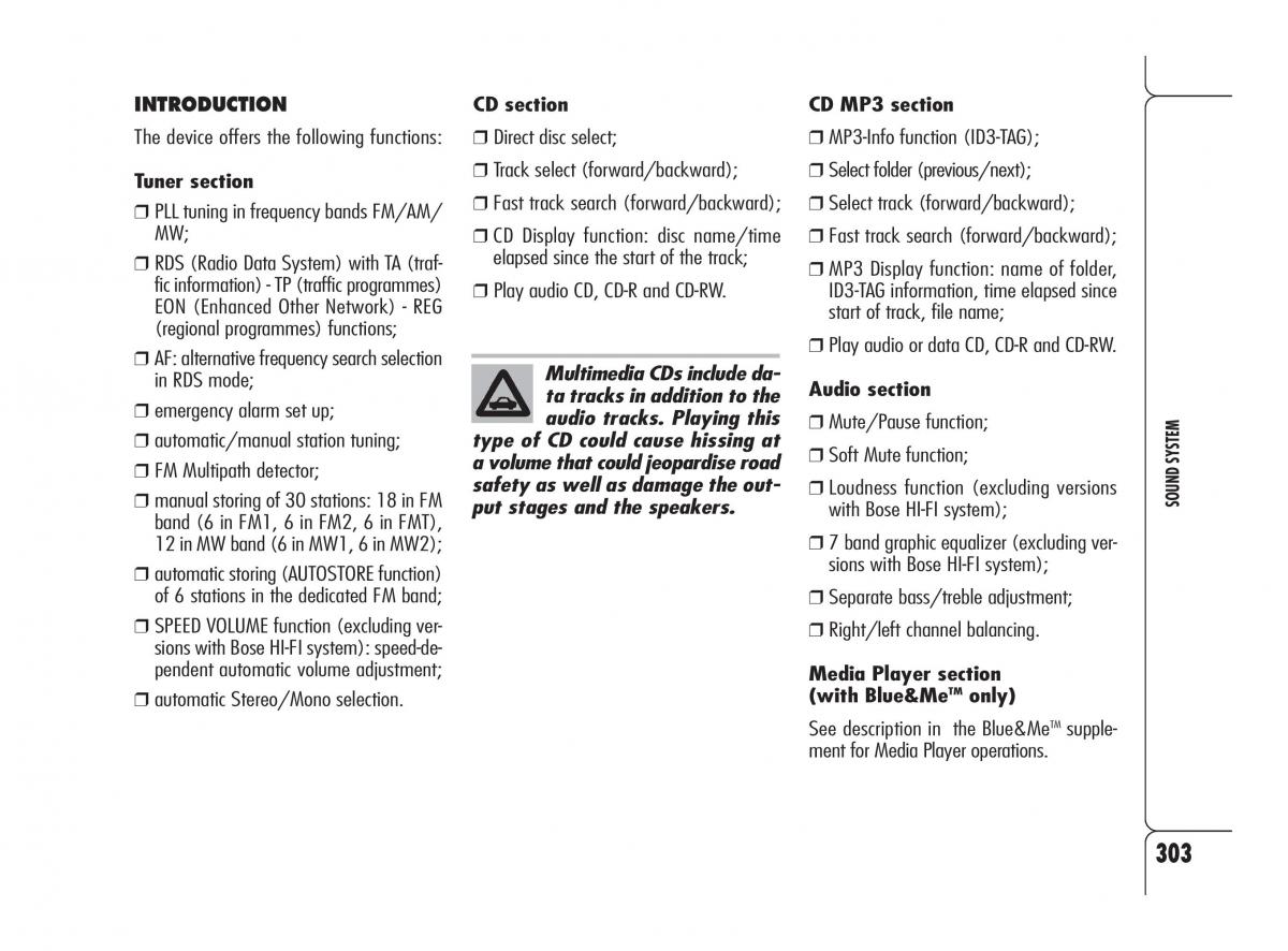 Alfa Romeo 159 owners manual / page 304