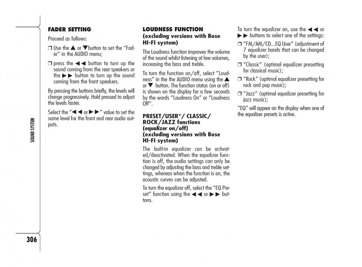 Alfa Romeo 159 owners manual / page 307