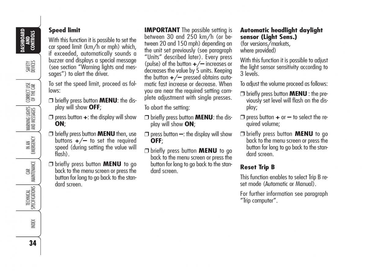 Alfa Romeo 159 owners manual / page 35