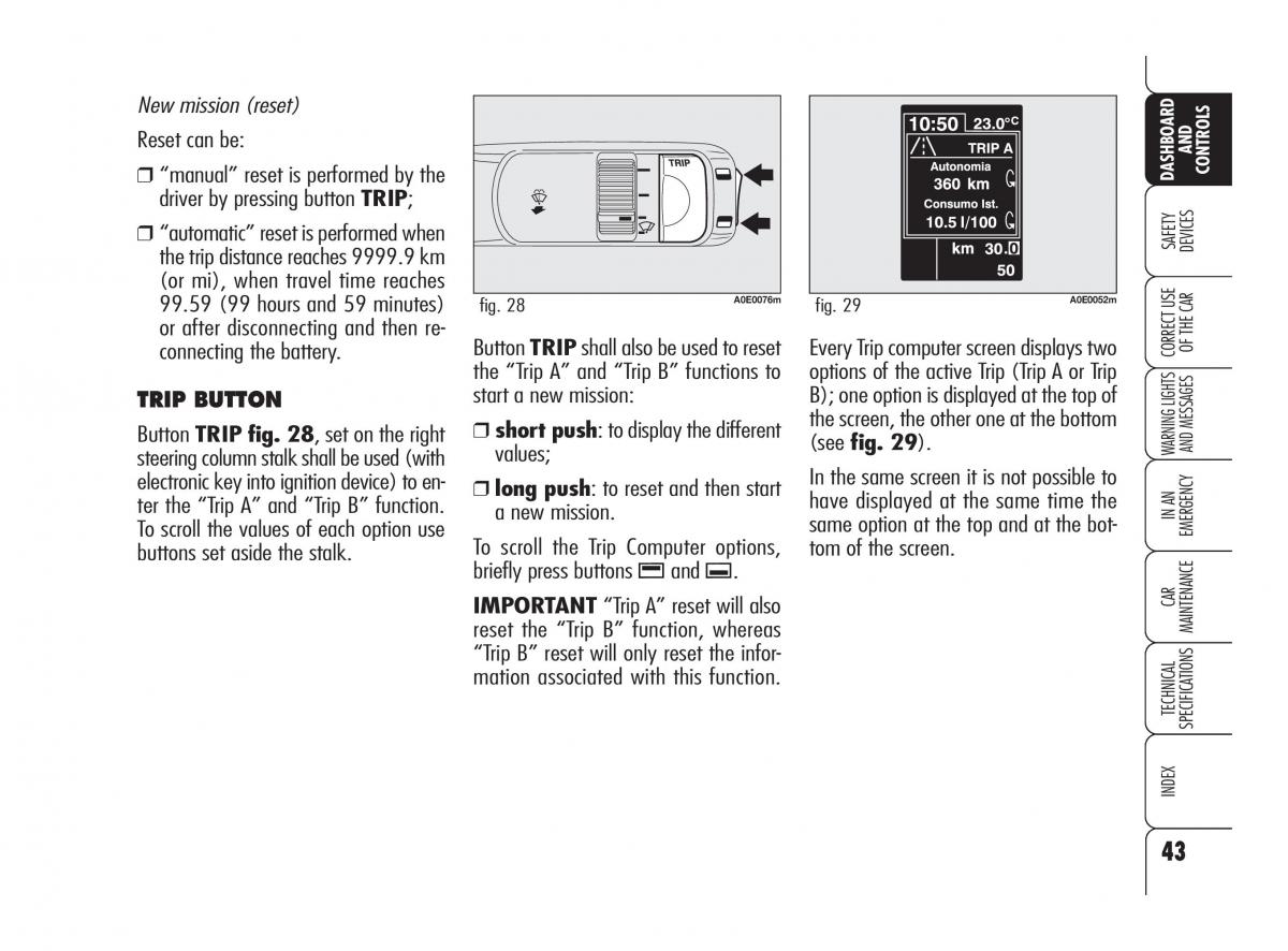 Alfa Romeo 159 owners manual / page 44