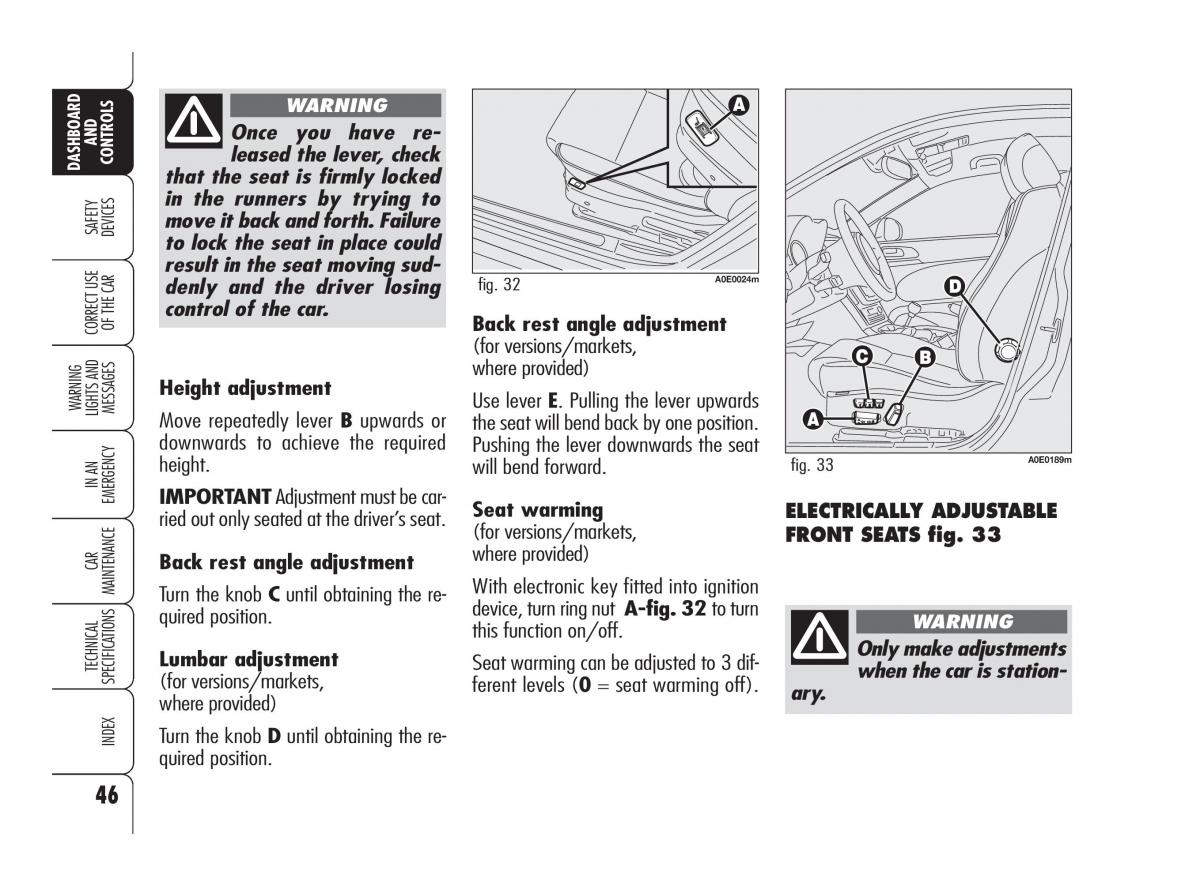 Alfa Romeo 159 owners manual / page 47