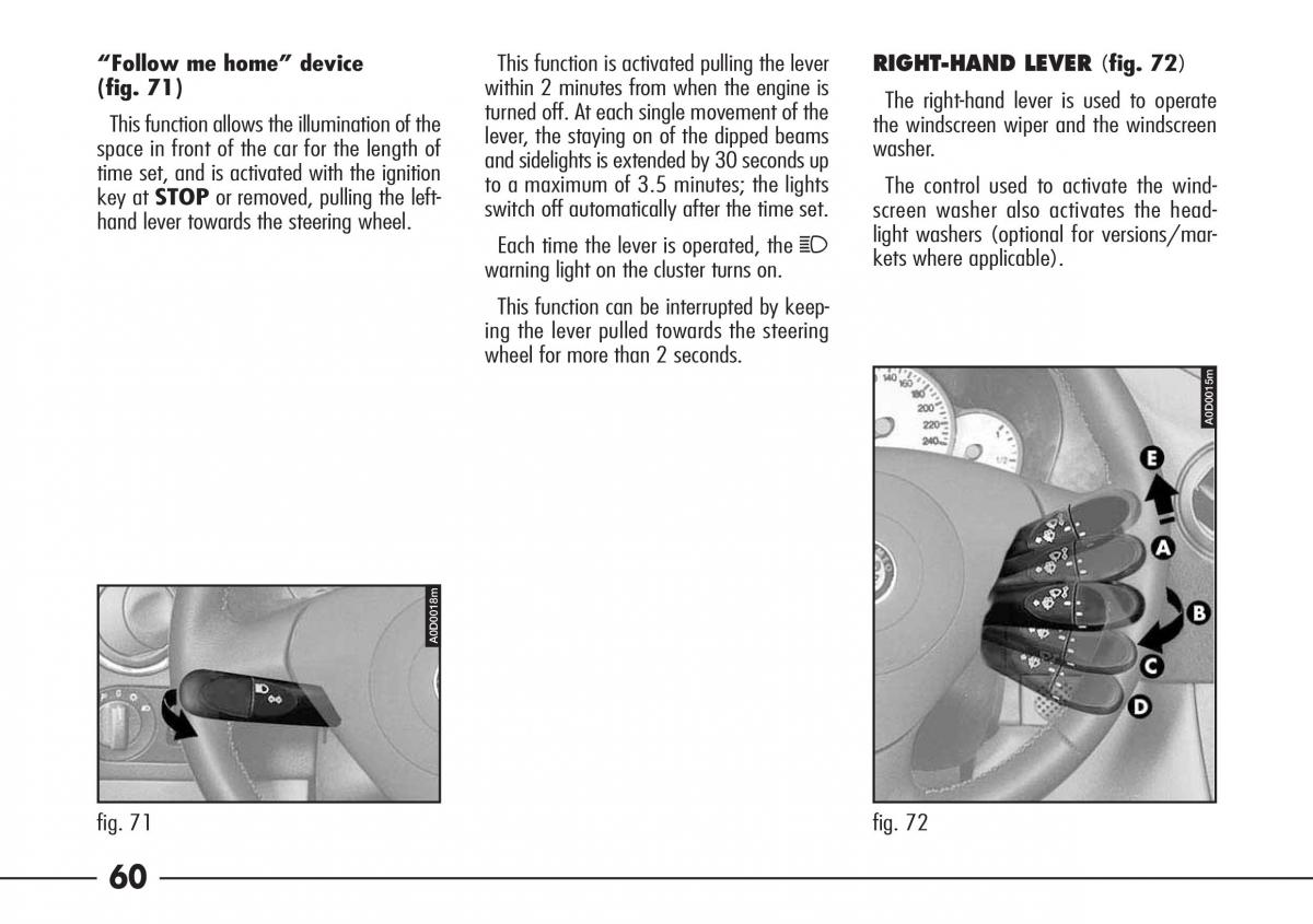 Alfa Romeo 166 owners manual / page 61