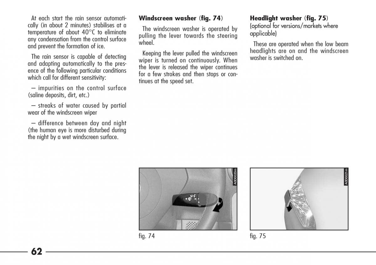 Alfa Romeo 166 owners manual / page 63