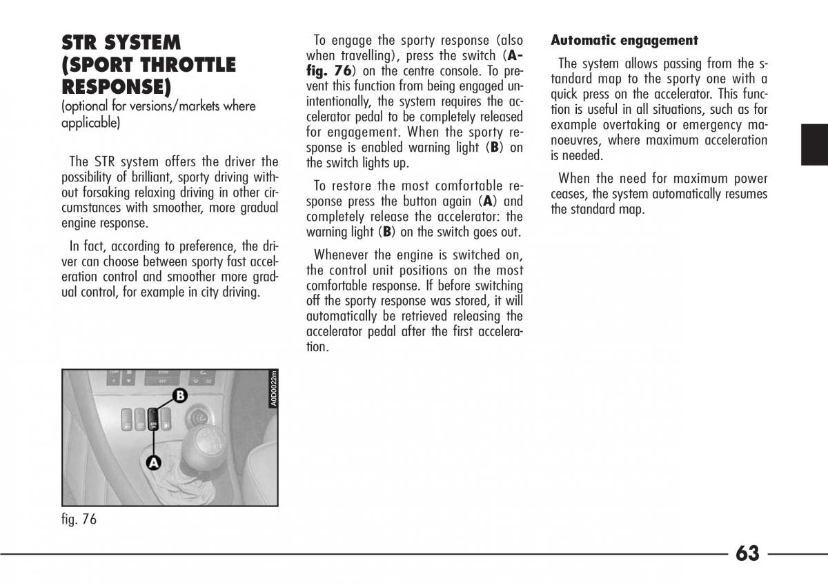 Alfa Romeo 166 owners manual / page 64