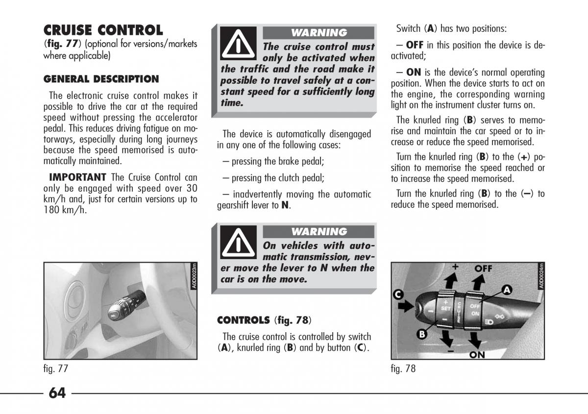 Alfa Romeo 166 owners manual / page 65