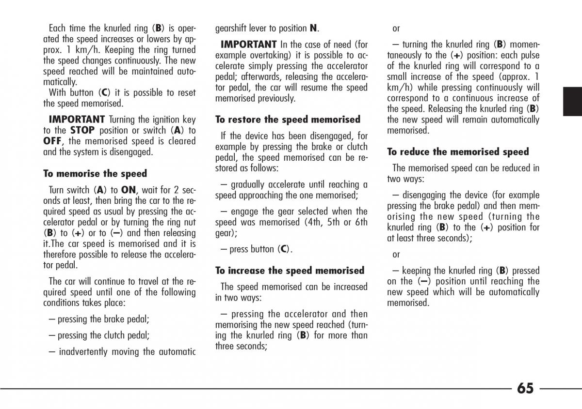 Alfa Romeo 166 owners manual / page 66