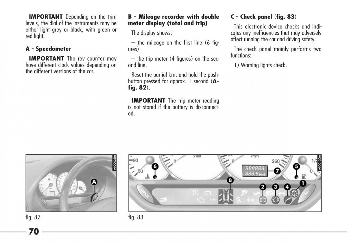 Alfa Romeo 166 owners manual / page 71