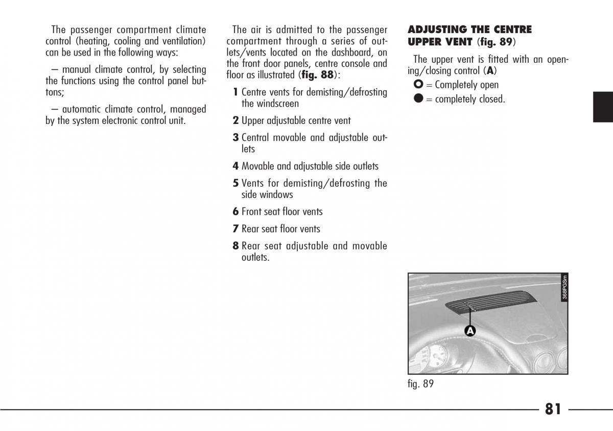 Alfa Romeo 166 owners manual / page 82