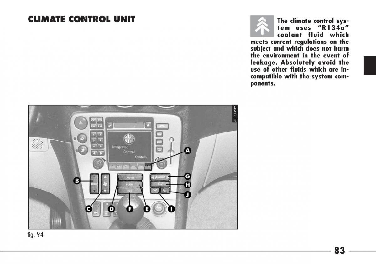 Alfa Romeo 166 owners manual / page 84