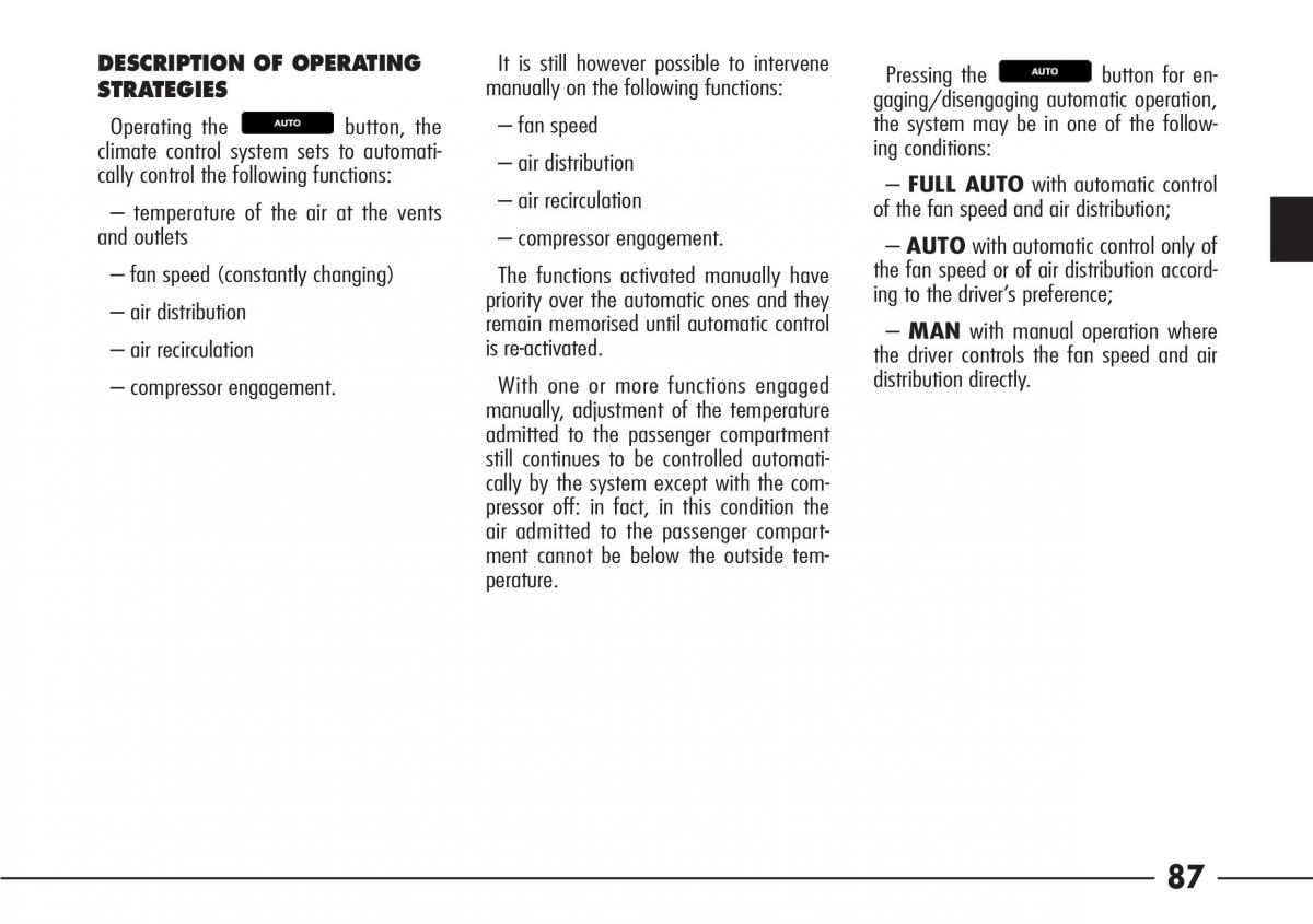 Alfa Romeo 166 owners manual / page 88