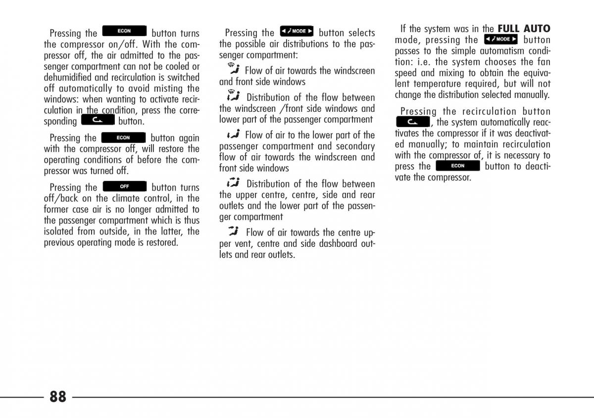 Alfa Romeo 166 owners manual / page 89