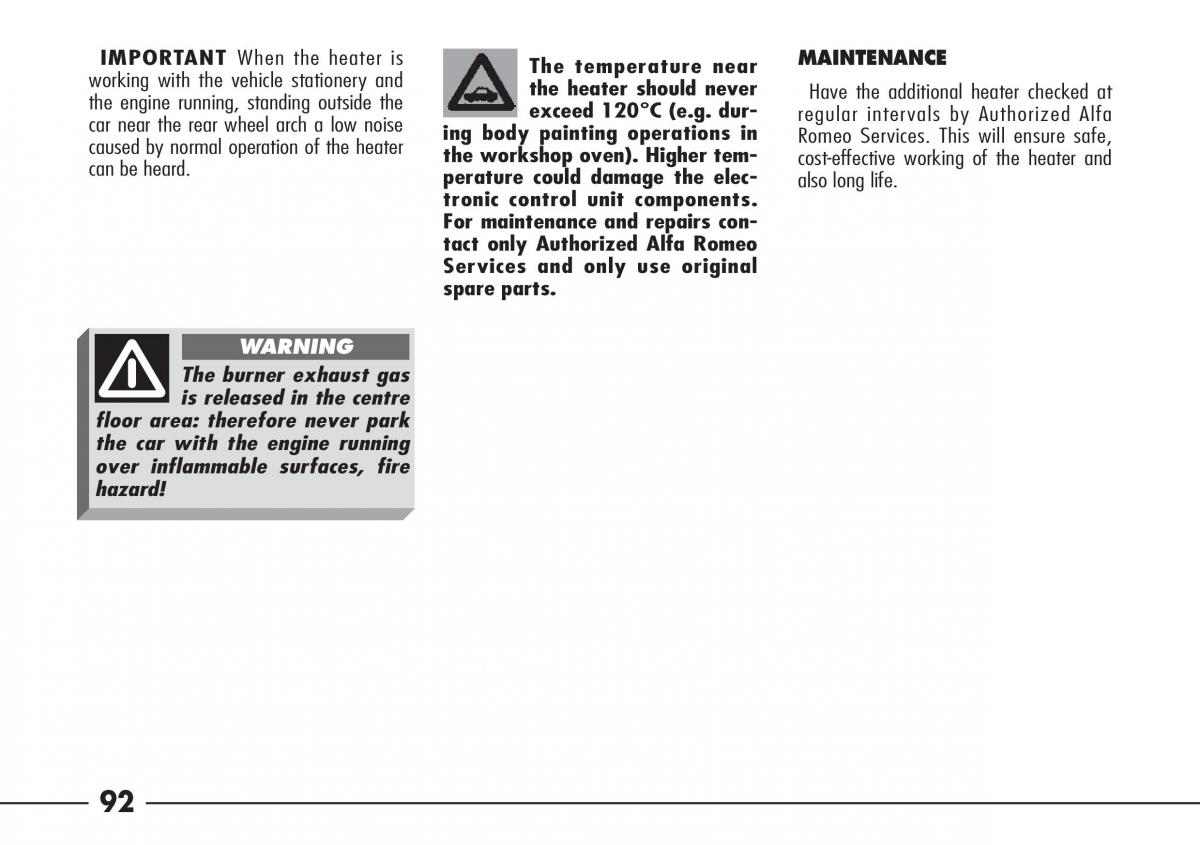 Alfa Romeo 166 owners manual / page 93