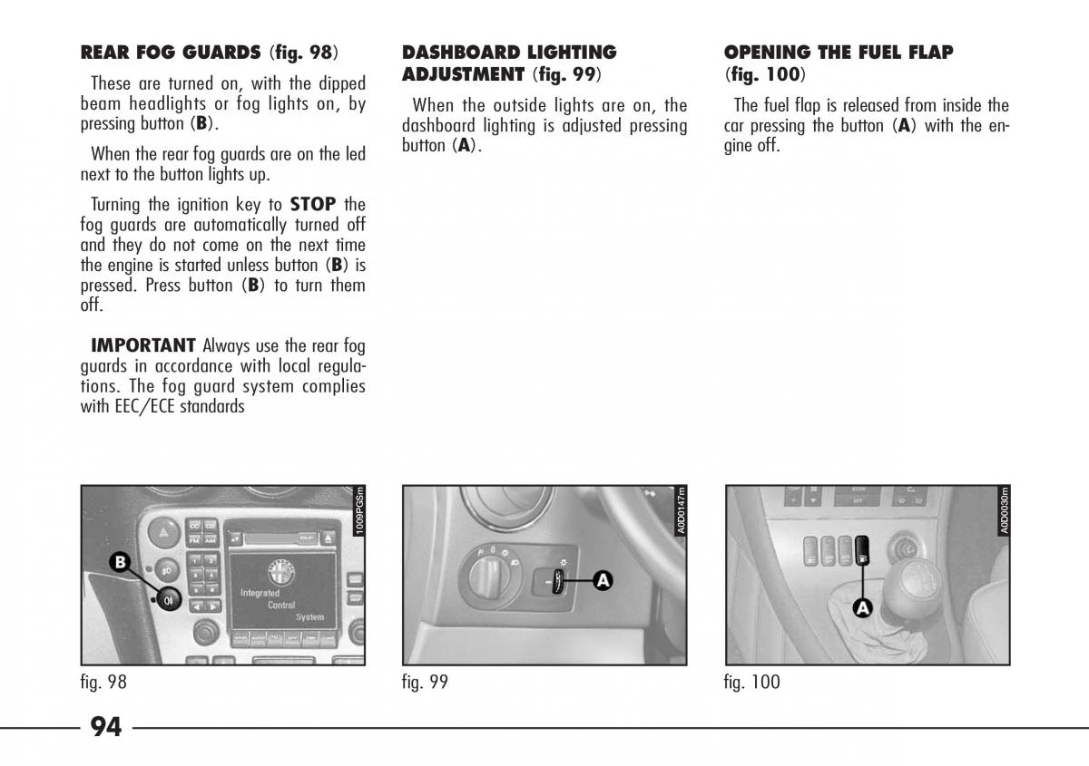 Alfa Romeo 166 owners manual / page 95