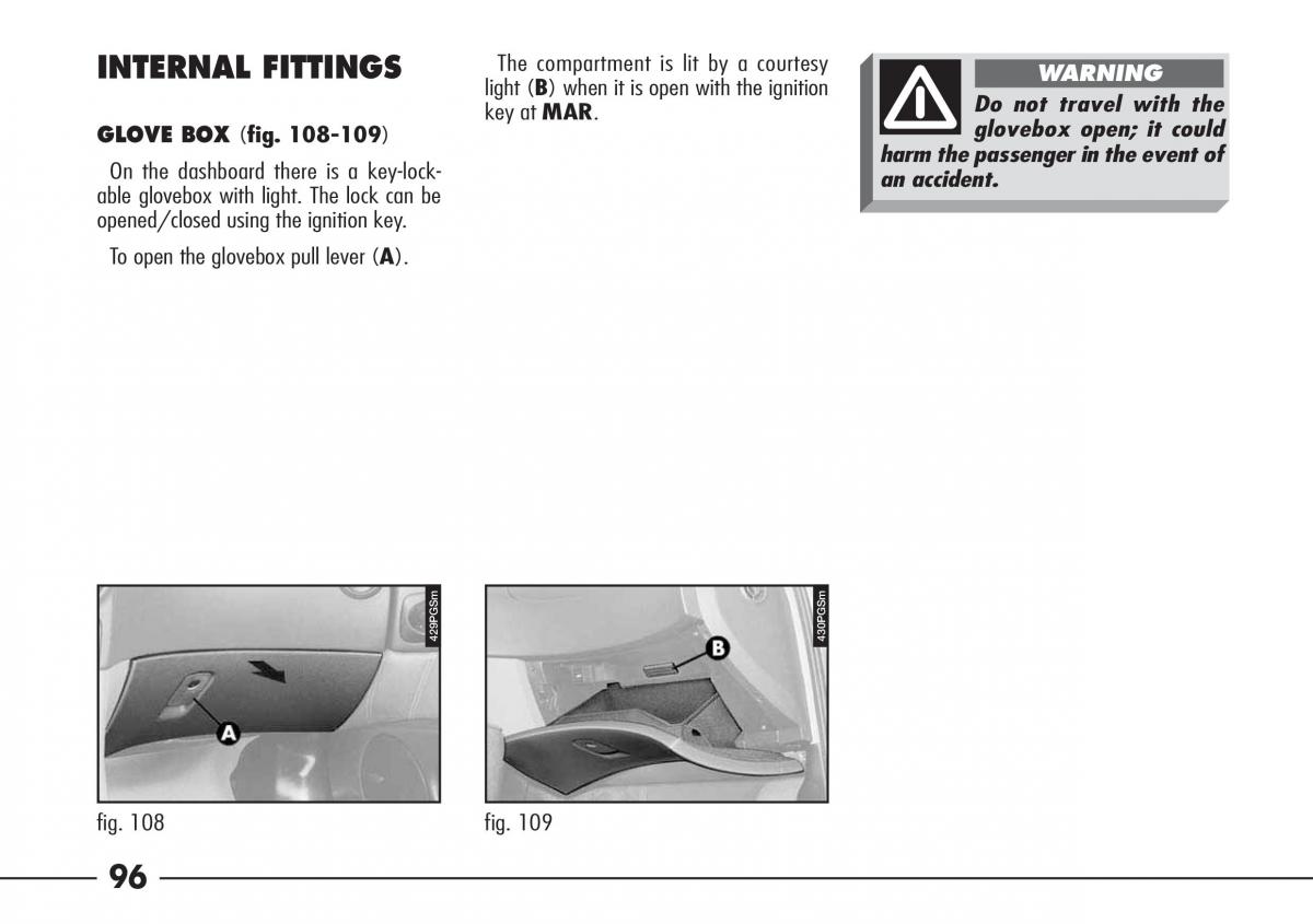 Alfa Romeo 166 owners manual / page 97