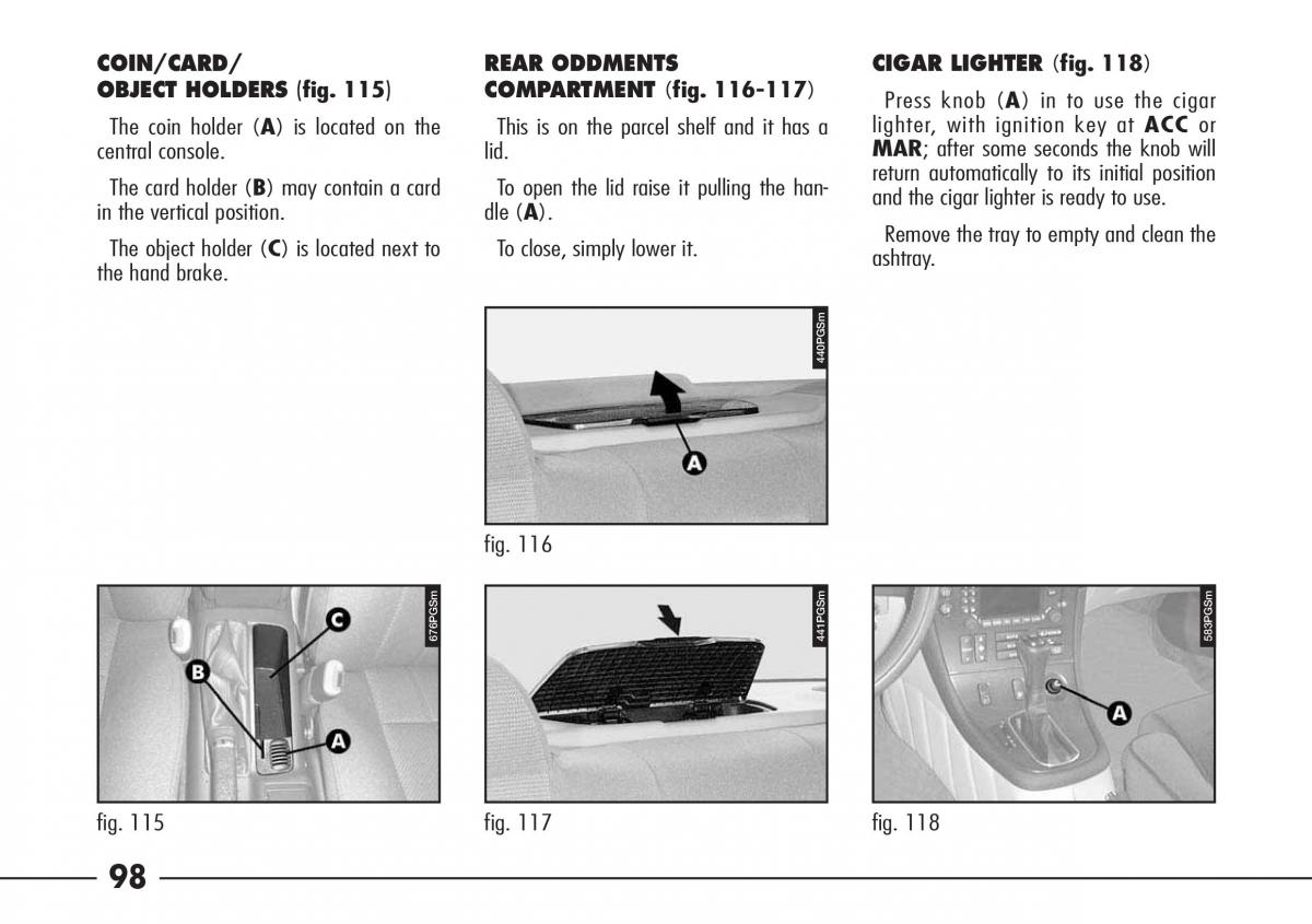 Alfa Romeo 166 owners manual / page 99