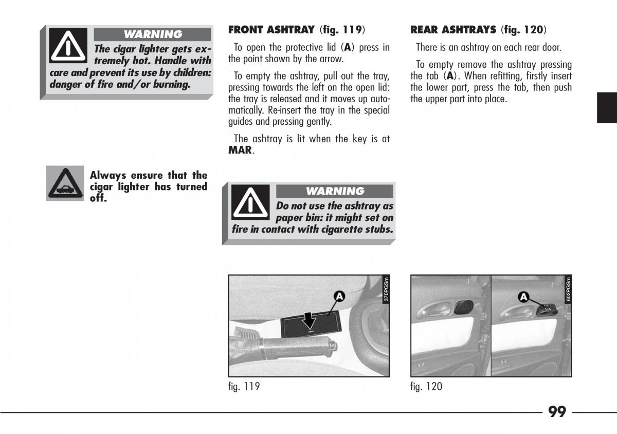 Alfa Romeo 166 owners manual / page 100