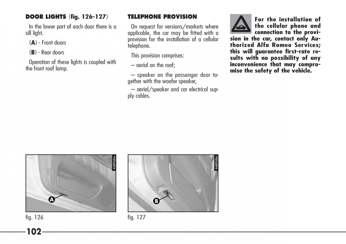 Alfa Romeo 166 owners manual / page 103