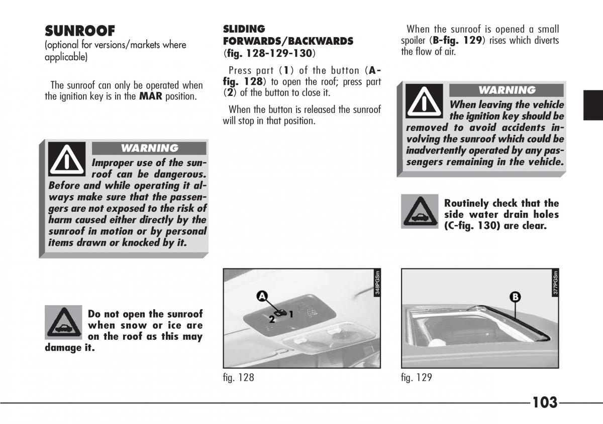 Alfa Romeo 166 owners manual / page 104