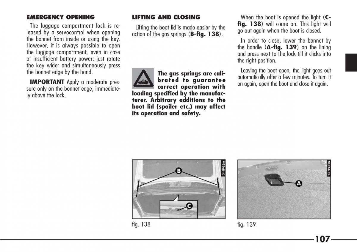 Alfa Romeo 166 owners manual / page 108