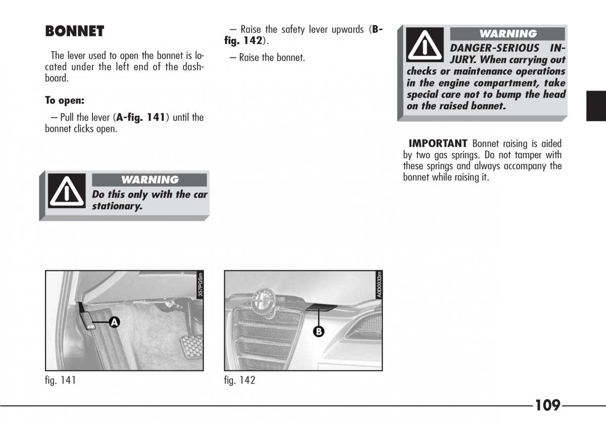 Alfa Romeo 166 owners manual / page 110