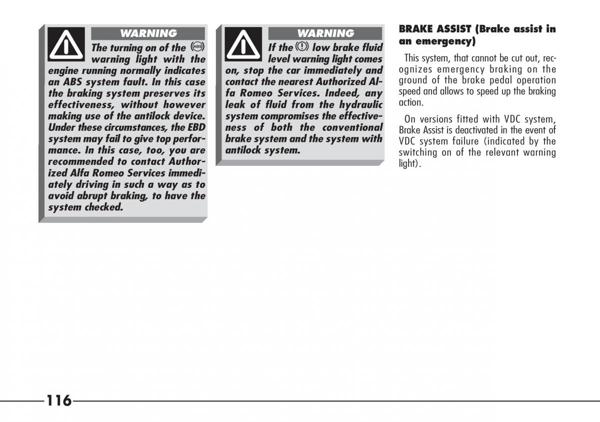 Alfa Romeo 166 owners manual / page 117