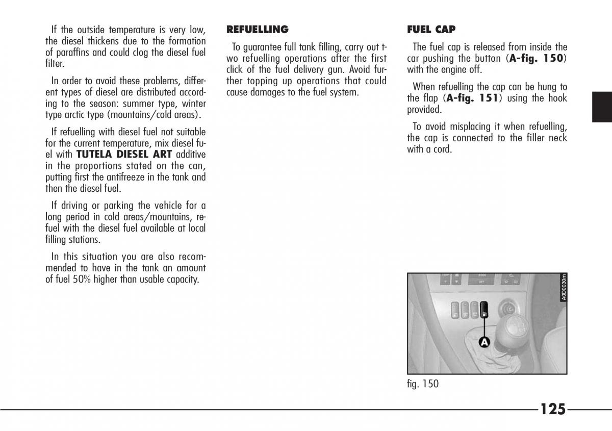 Alfa Romeo 166 owners manual / page 126