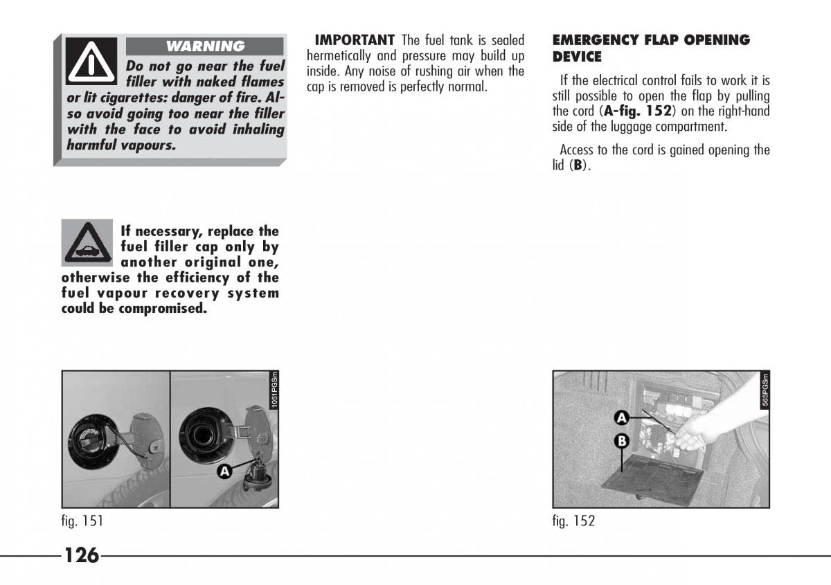 Alfa Romeo 166 owners manual / page 127