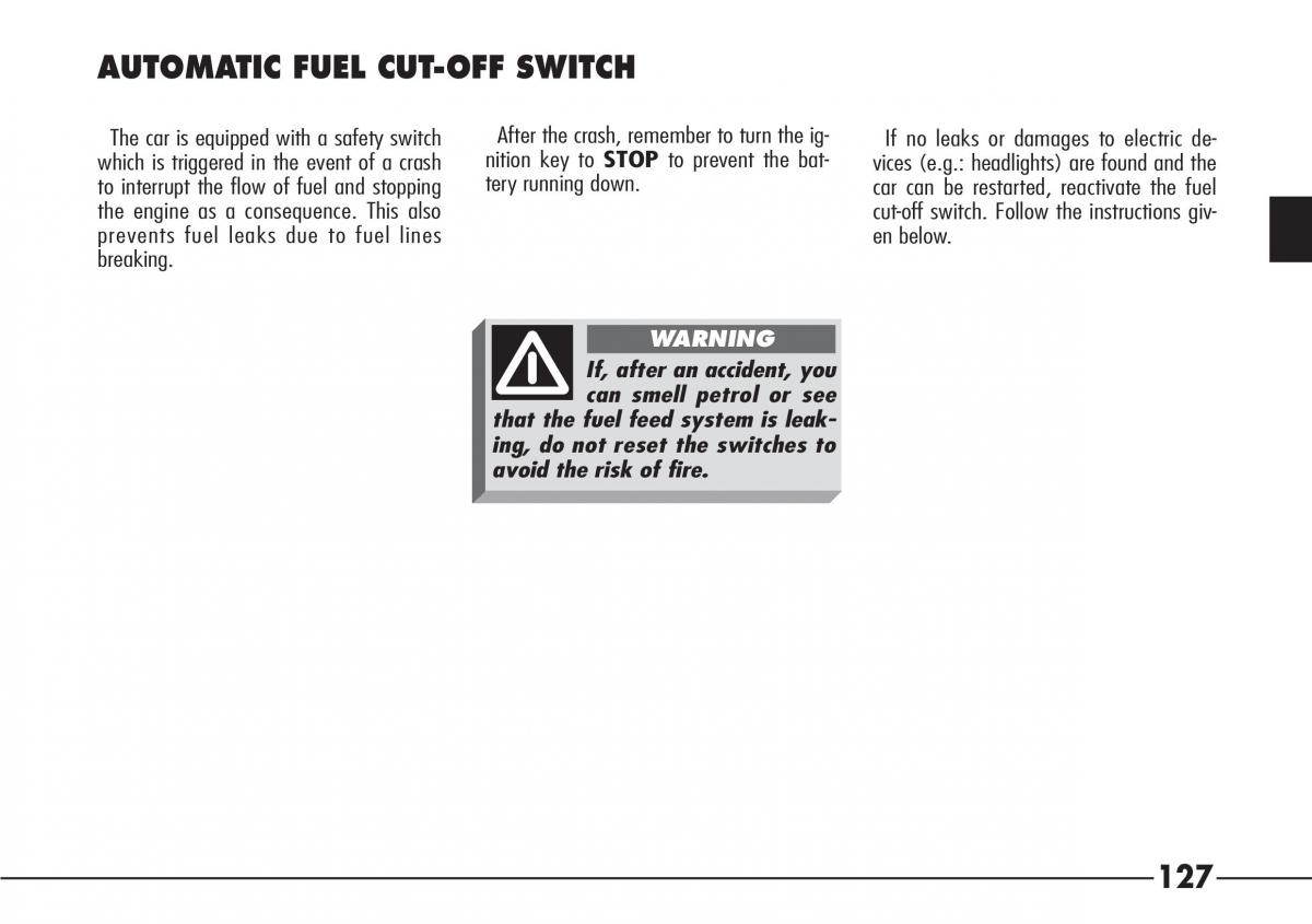 Alfa Romeo 166 owners manual / page 128