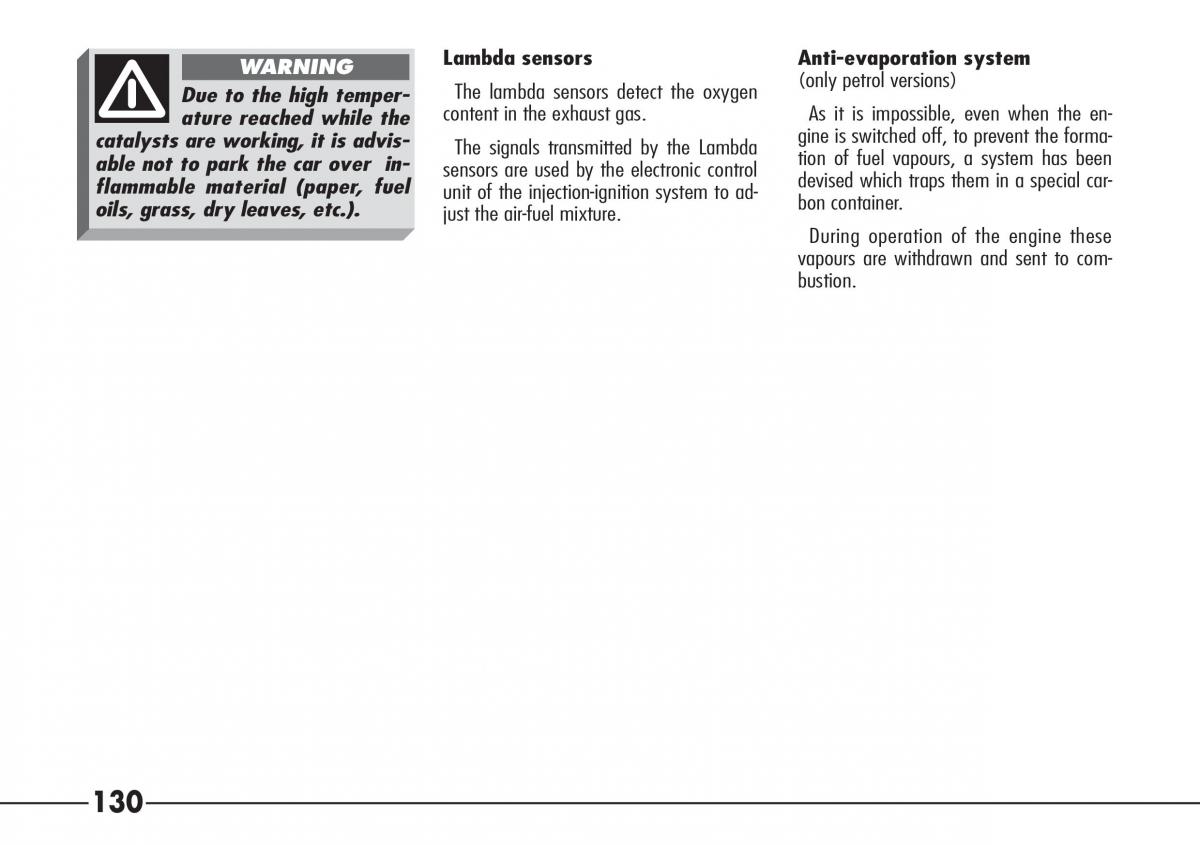 Alfa Romeo 166 owners manual / page 131