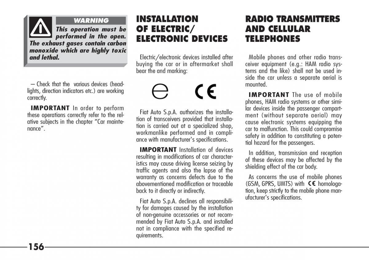 Alfa Romeo 166 owners manual / page 157