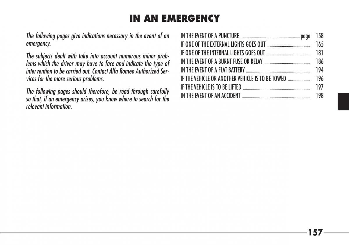 Alfa Romeo 166 owners manual / page 158