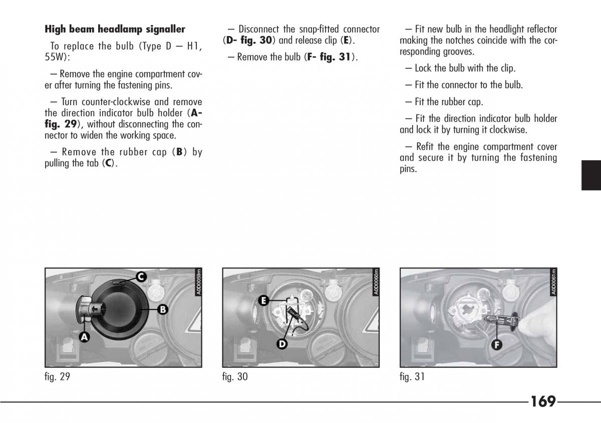 Alfa Romeo 166 owners manual / page 170