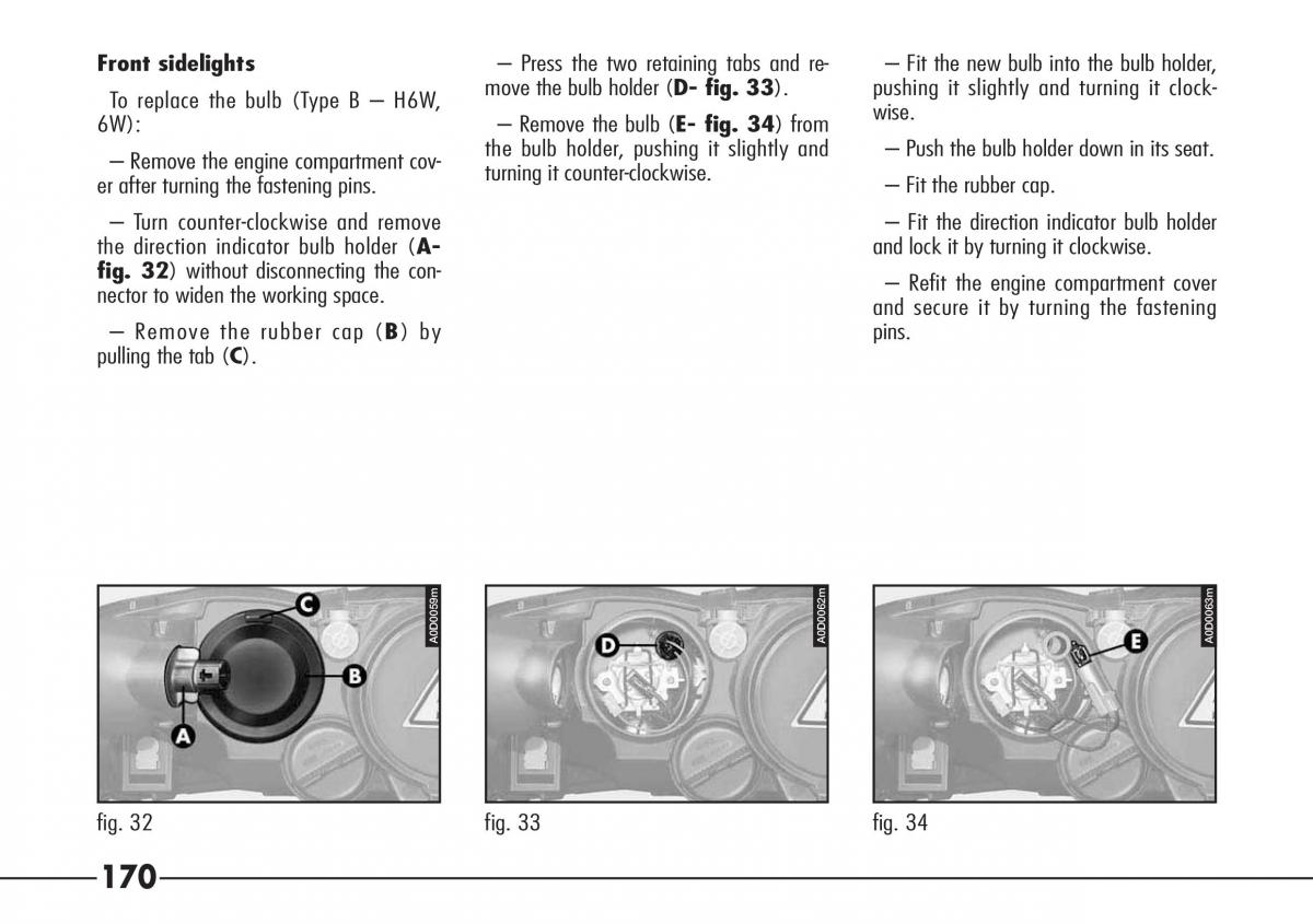 Alfa Romeo 166 owners manual / page 171