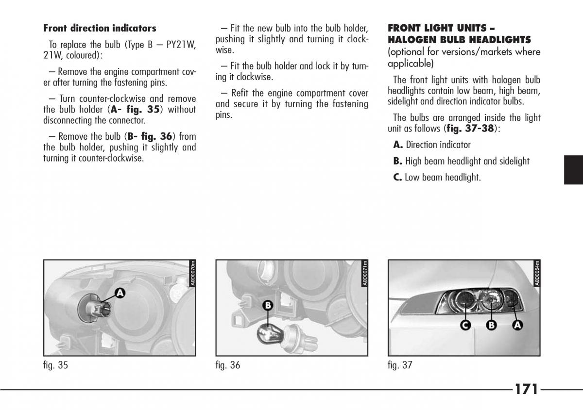 Alfa Romeo 166 owners manual / page 172