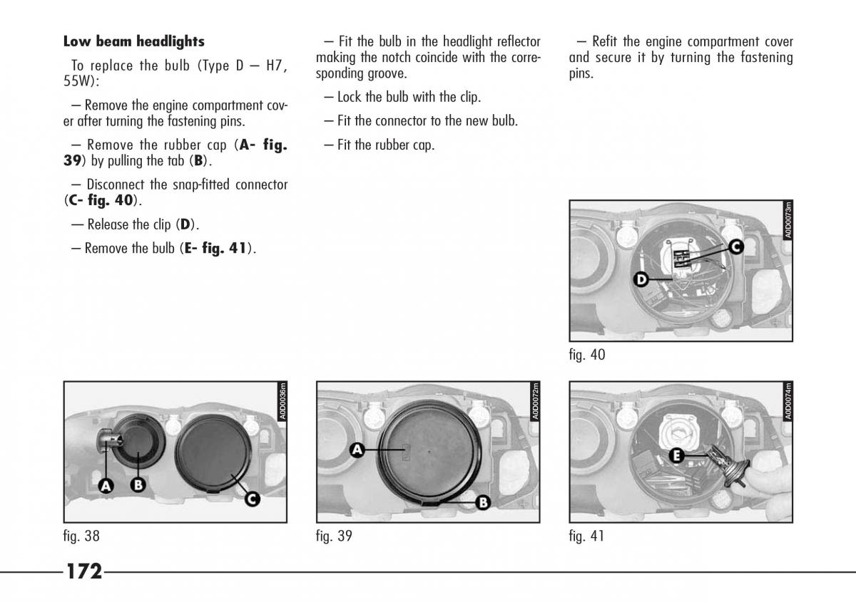 Alfa Romeo 166 owners manual / page 173