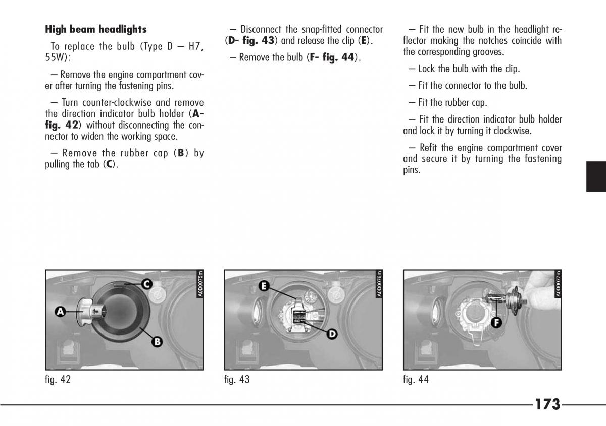 Alfa Romeo 166 owners manual / page 174