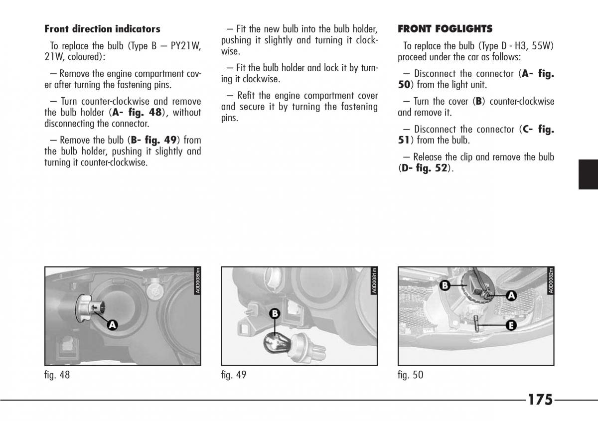 Alfa Romeo 166 owners manual / page 176