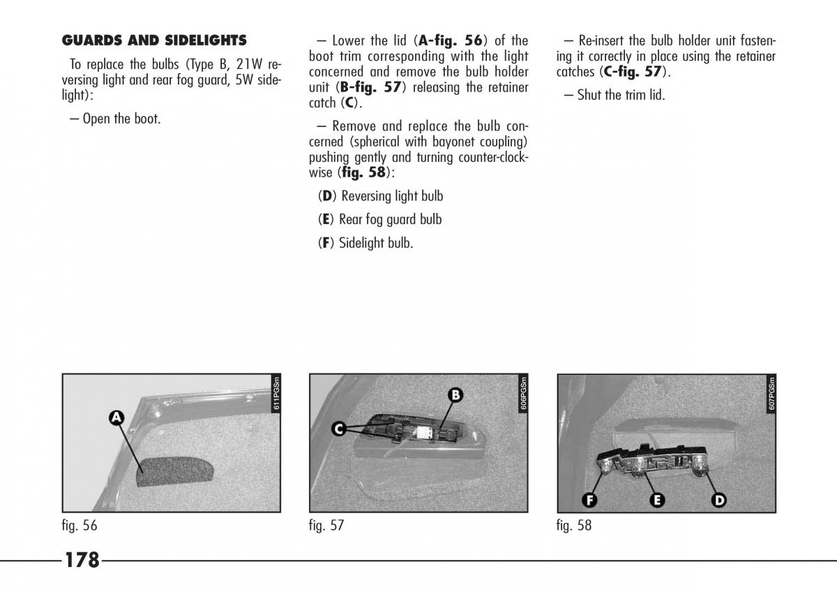 Alfa Romeo 166 owners manual / page 179