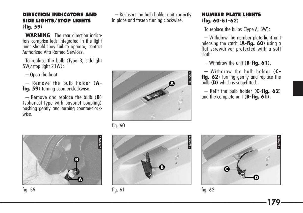 Alfa Romeo 166 owners manual / page 180