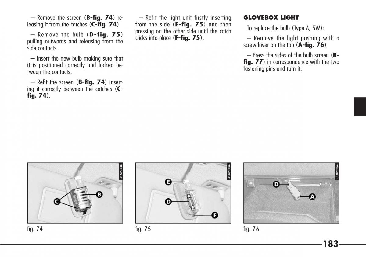 Alfa Romeo 166 owners manual / page 184