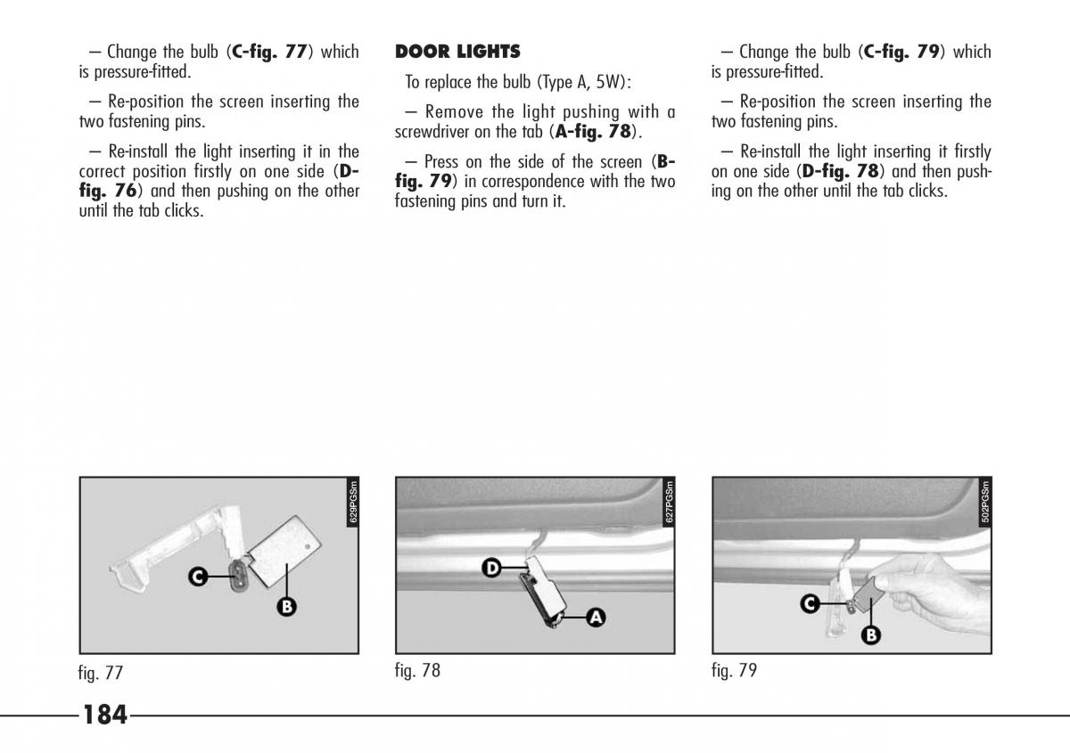 Alfa Romeo 166 owners manual / page 185