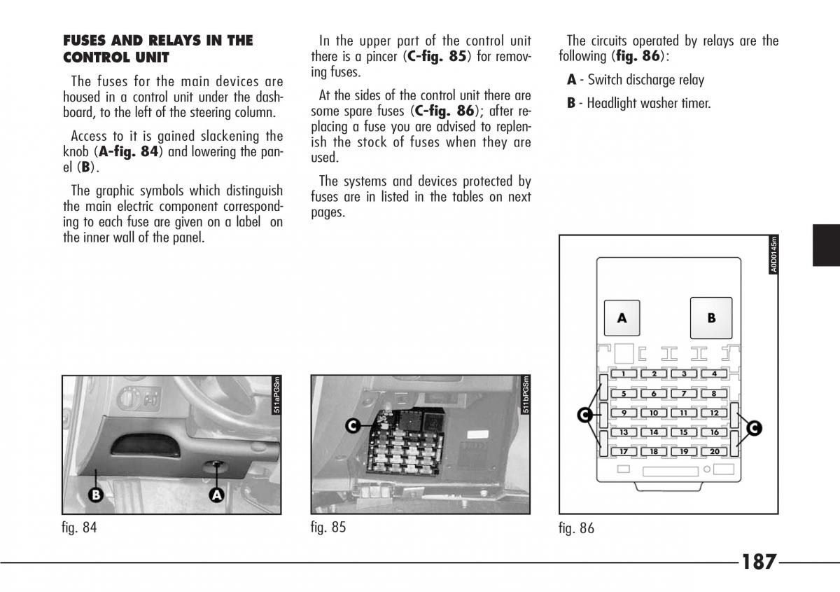 Alfa Romeo 166 owners manual / page 188