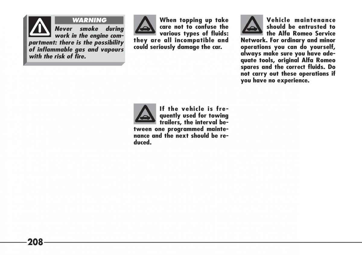 Alfa Romeo 166 owners manual / page 209