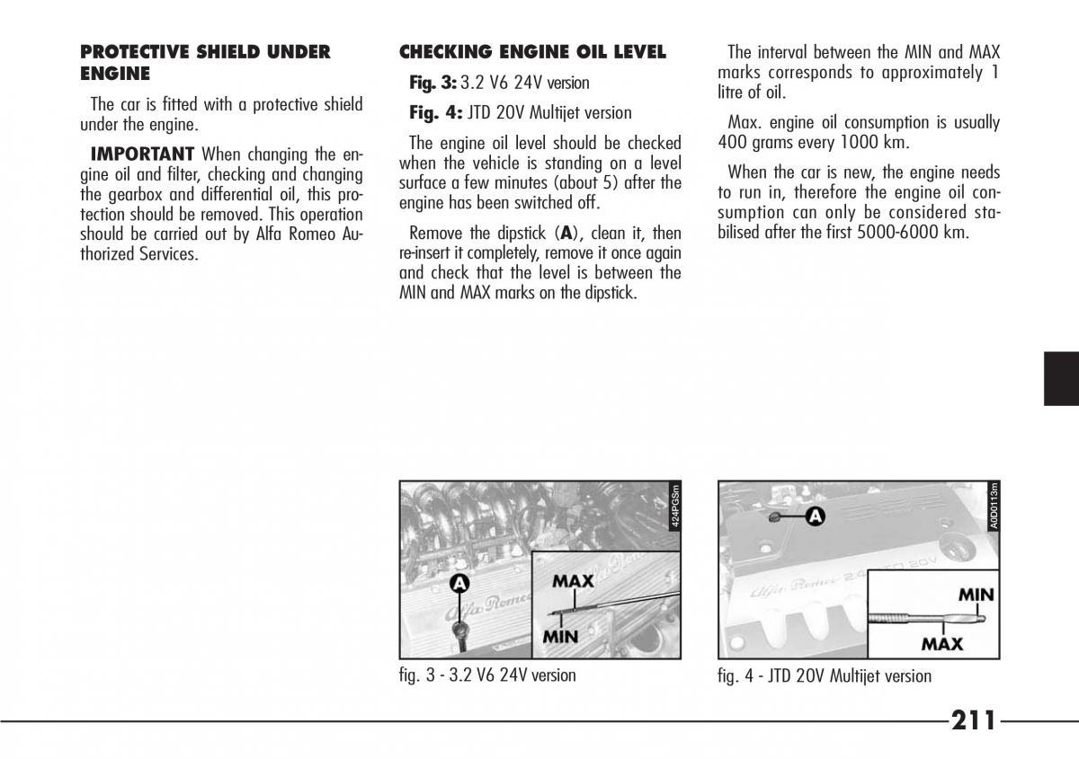 Alfa Romeo 166 owners manual / page 212